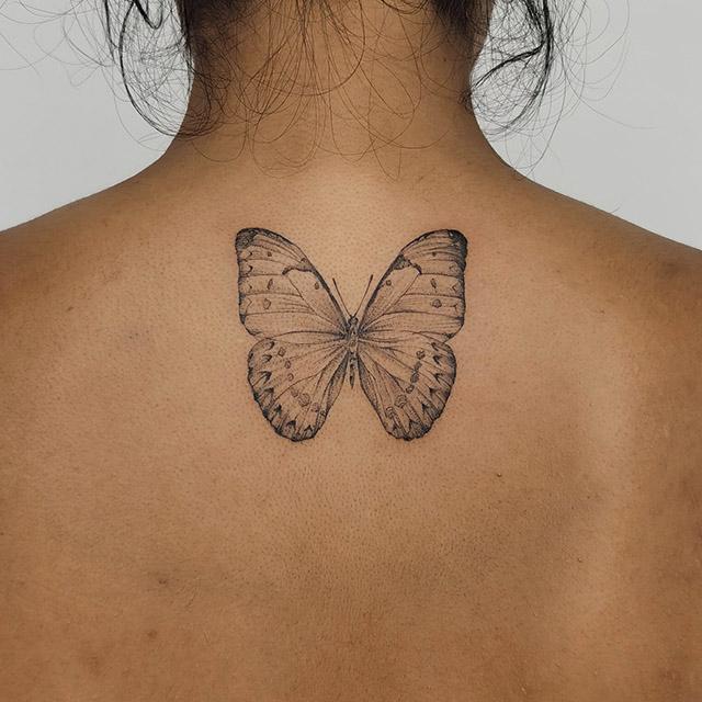 butterfly tattoo on back