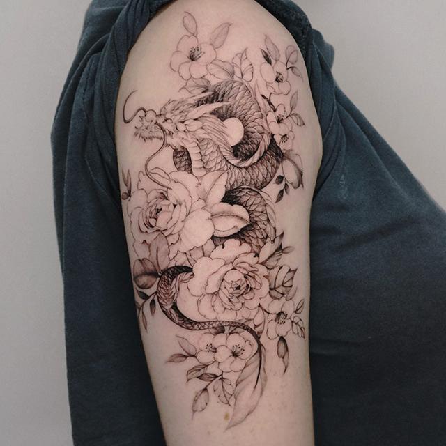 dragon tattoo on arm